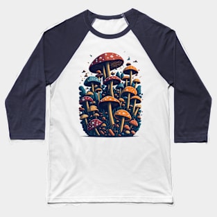 Сolorful mushrooms in hippie style Baseball T-Shirt